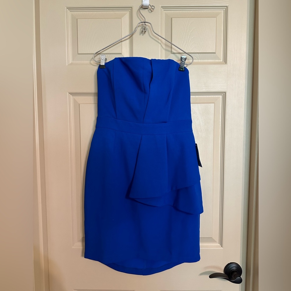 Adelyn Rae Cobalt Blue Strapless Dress